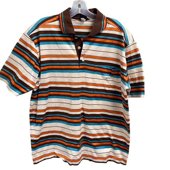 Paul & Shark Yachting VTG Mens Polo Size XL Stripe Retro Made In Italy Classic - Picture 1 of 4
